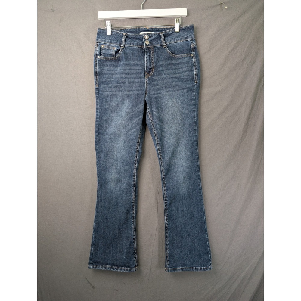 Angels Forever Young Curvy Bootcut Jeans Womens 10 Blue Denim Stretch